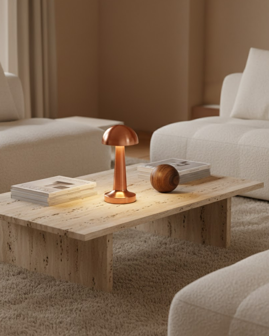 Élmar | Rose Gold Cordless Table Lamp