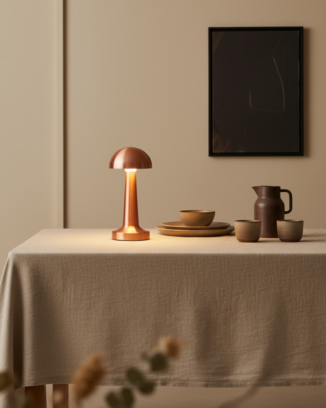 Élmar | Rose Gold Cordless Table Lamp