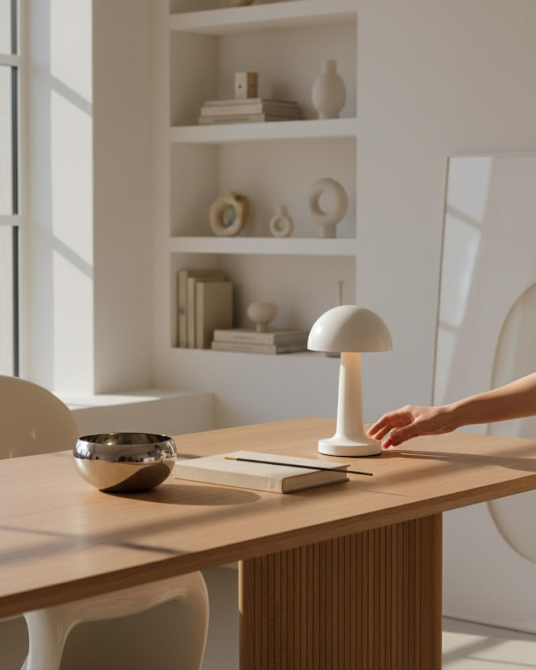Élmar | White Cordless Table Lamp