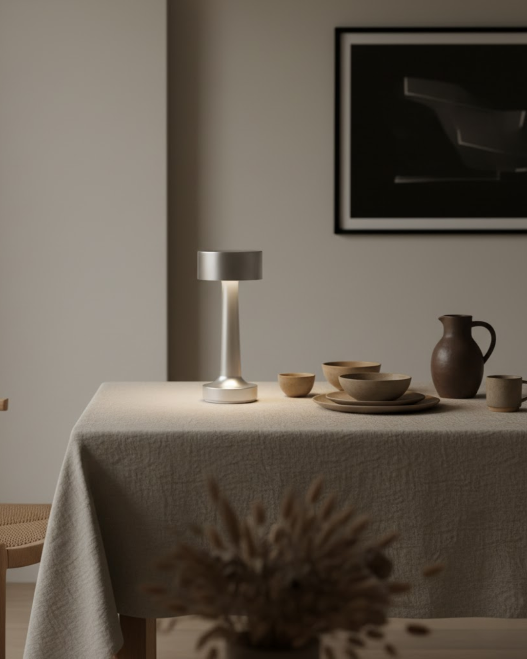 Énvoir | Silver Modern Table Lamp