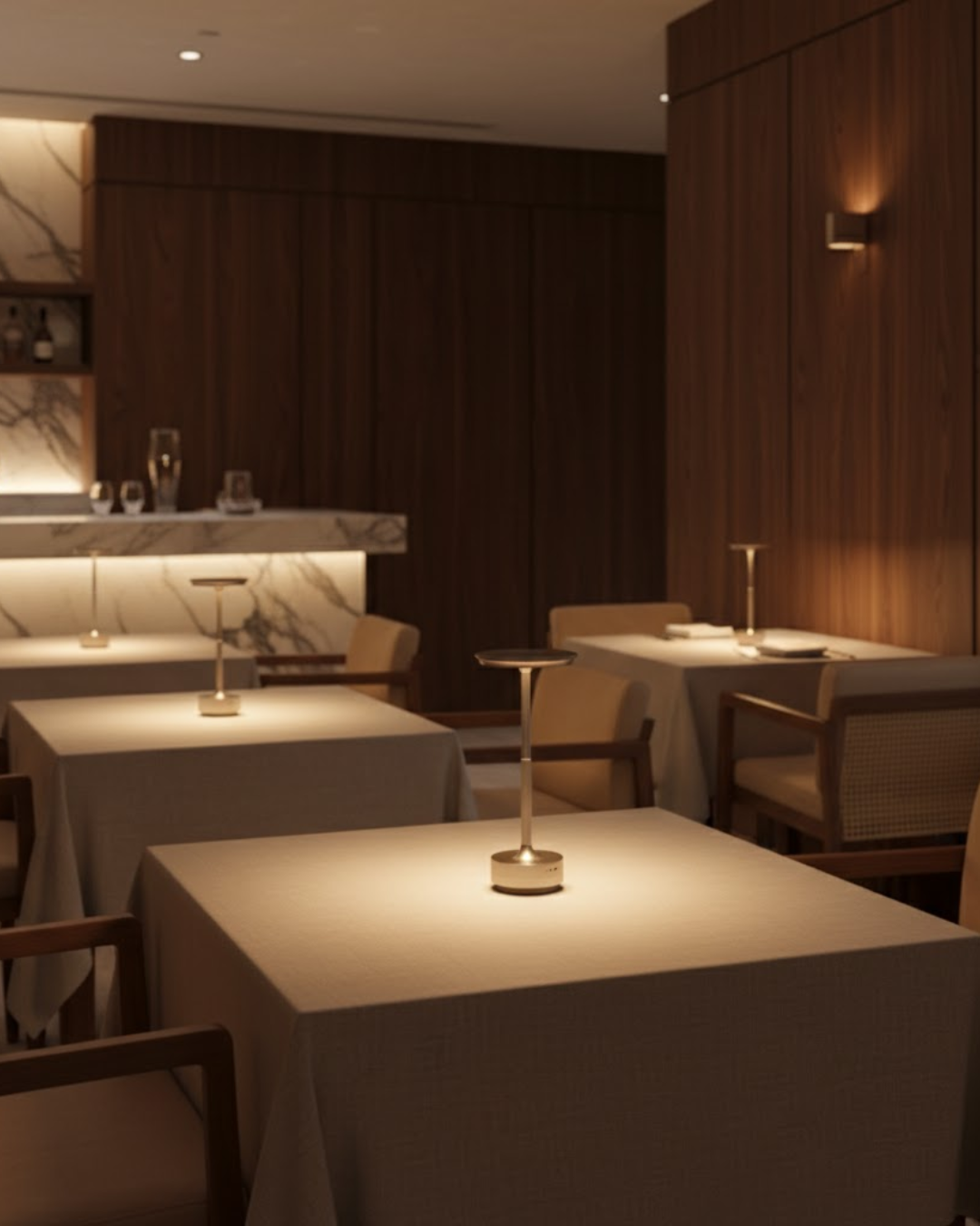 Soivé | Silver Cordless LED Table Lamp