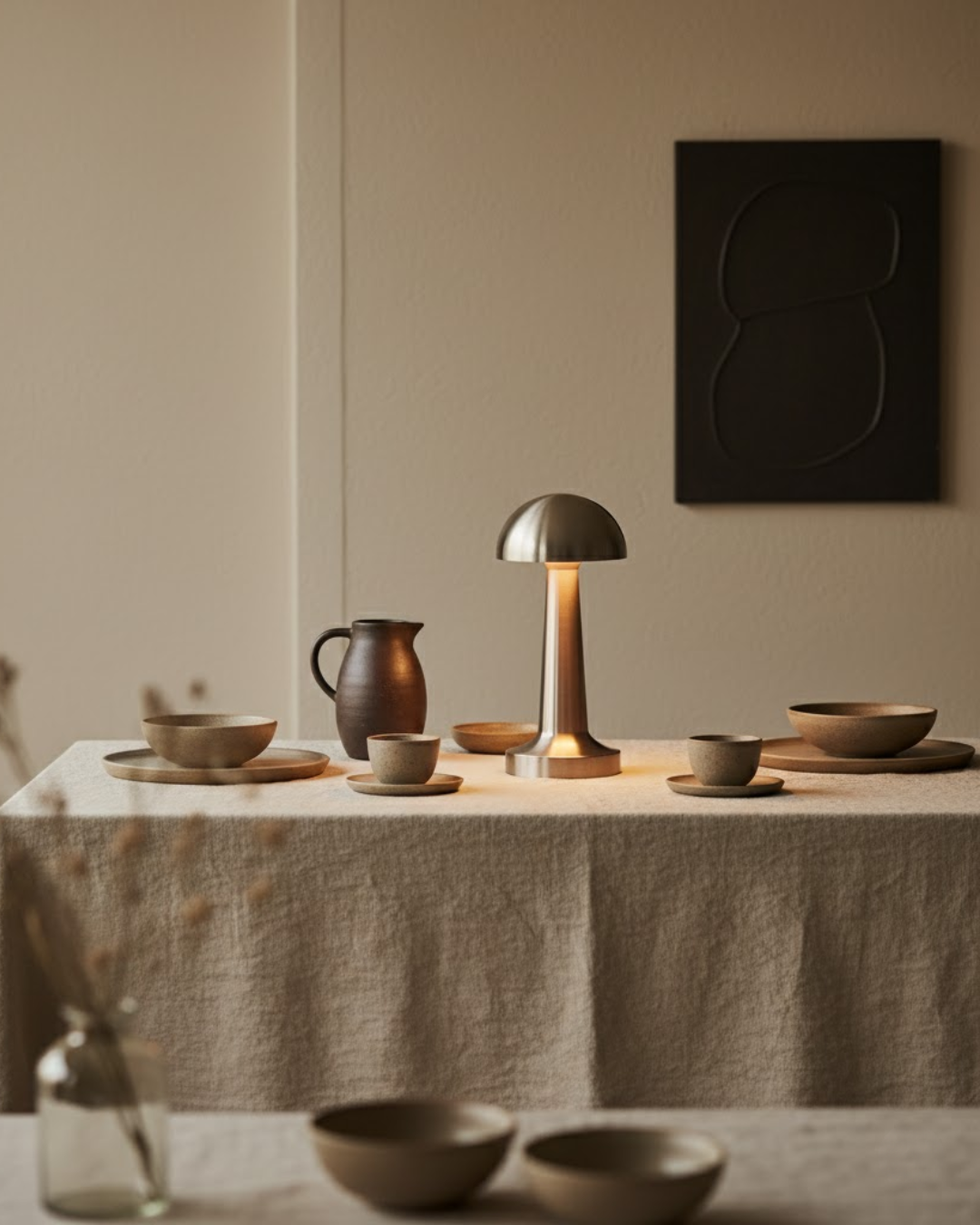 Élmar | Silver Cordless Table Lamp