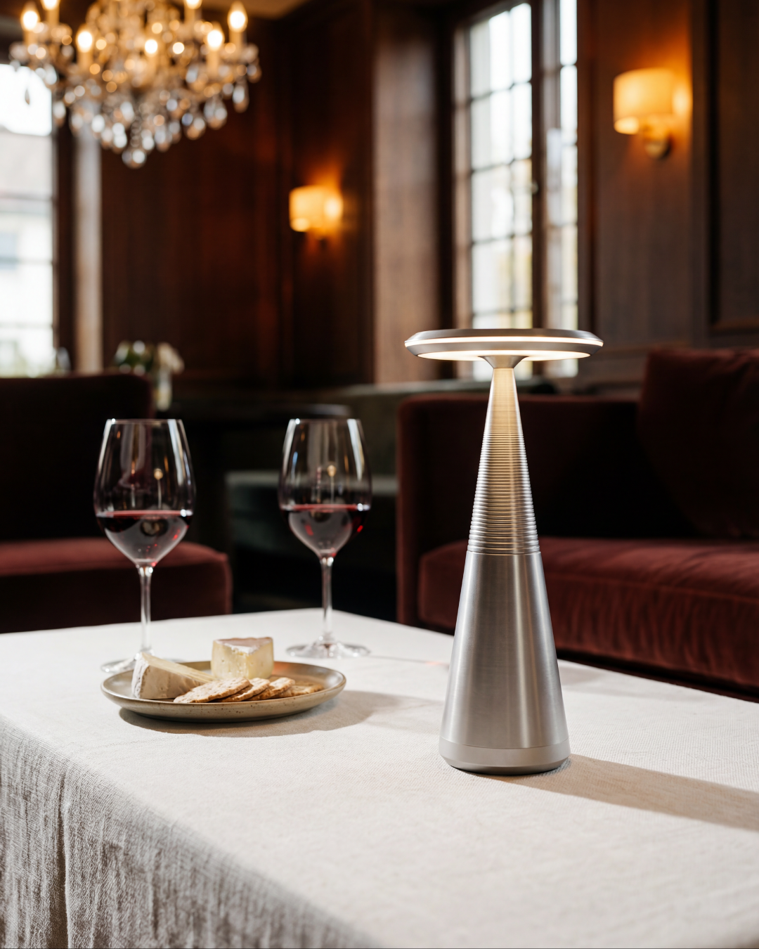 Saivéne | Silver Cordless Table Lamp