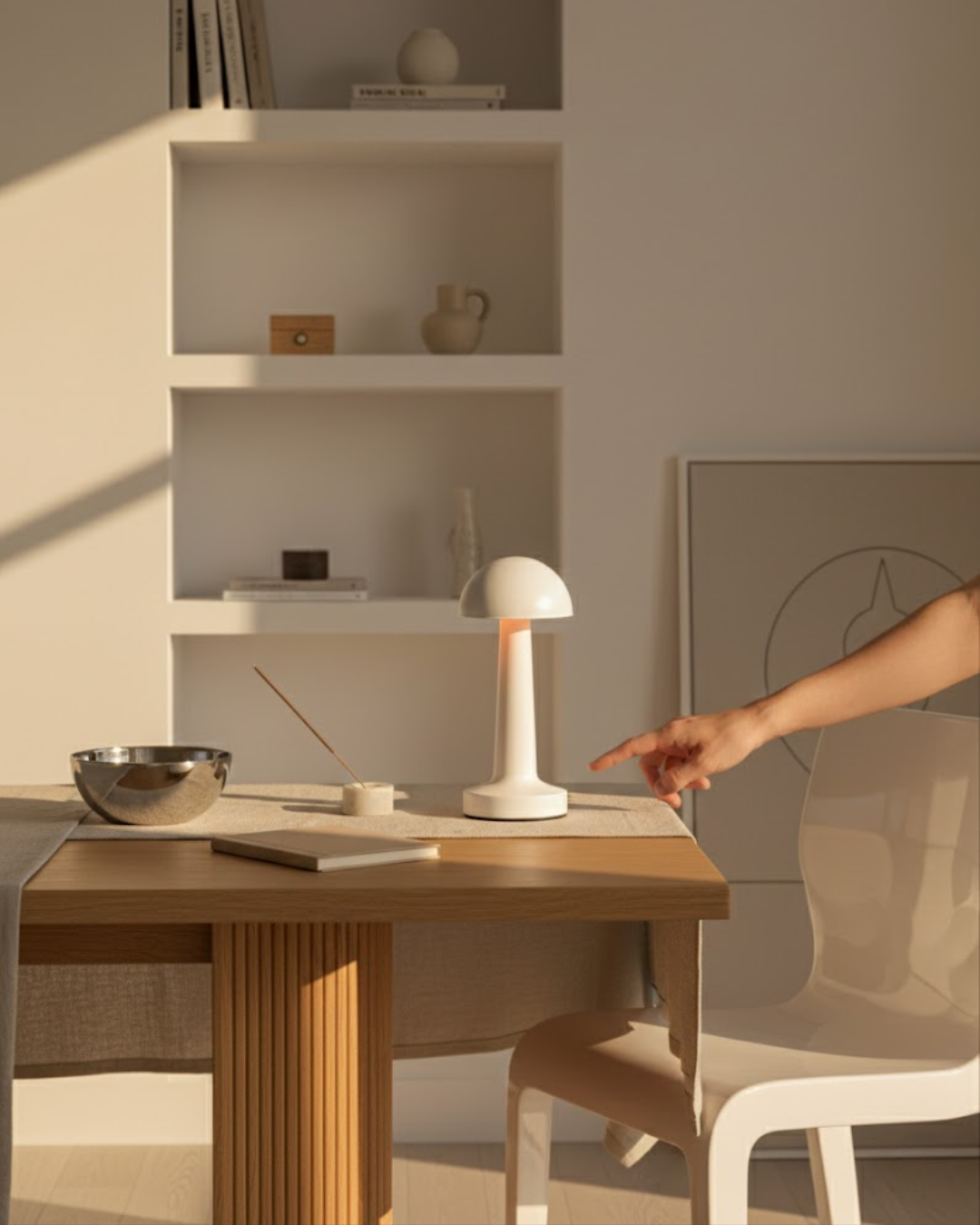 Élmar | White Cordless Table Lamp