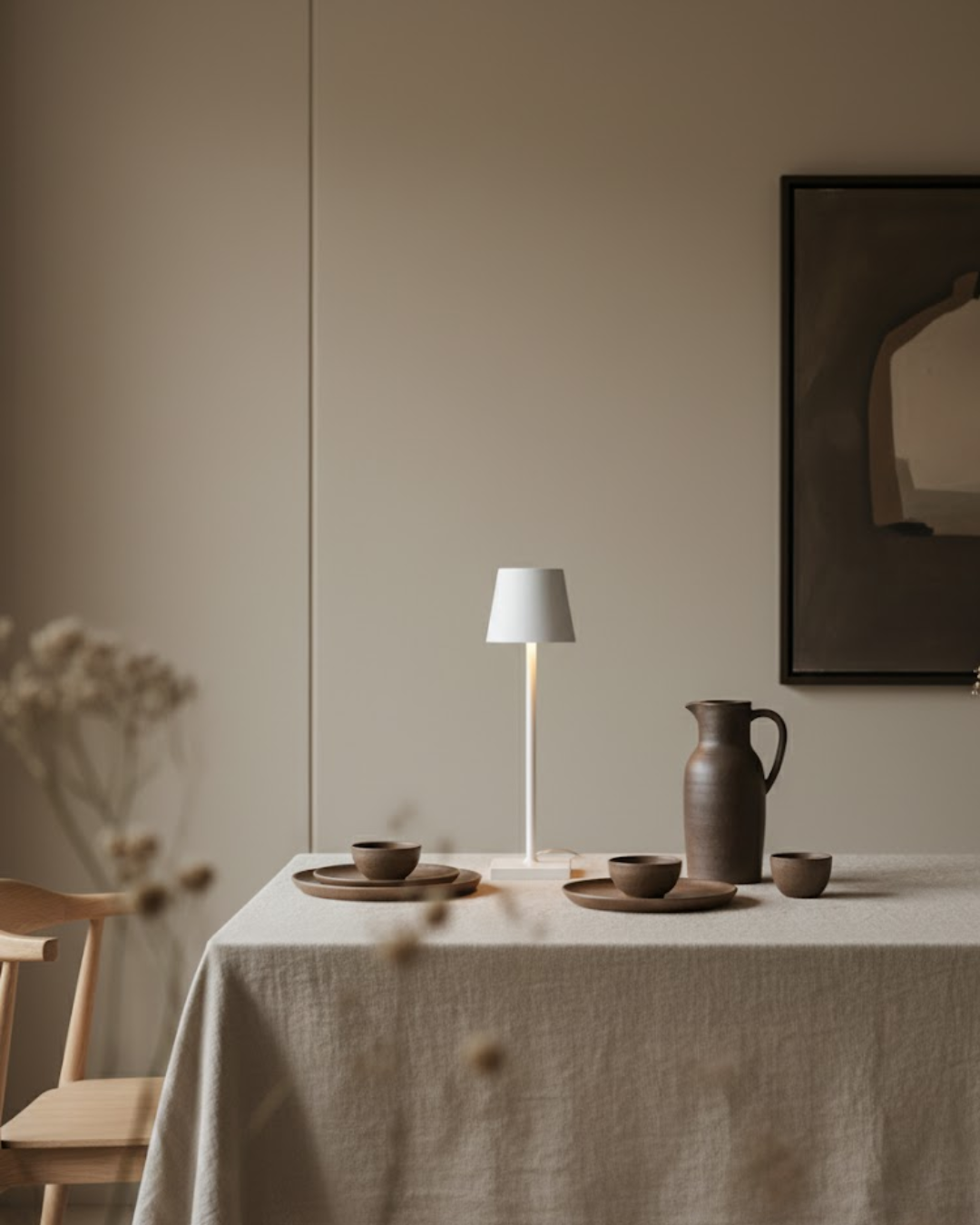 Cléa | White Cordless Table Lamp